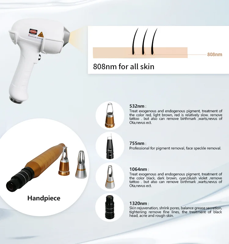 755nm 808nm 1064nm Diode Laser Hair Removal Machine with 10.4 Inch Touch Screen