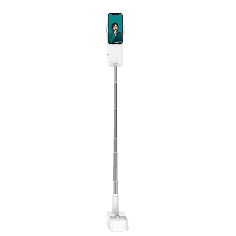 USAMS 2023 new design portable Cell Phone Led Lamp Holder Fill Ring Light selfie stick With Tripod Stand