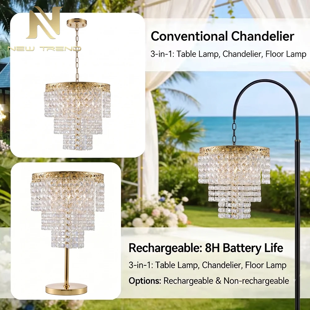 cpl-501 Commerciële 5 W draadloze kristallen centrumstuk – Oplaadbare LED-tafellamp met aanraakbediening voor evenementen en horeca