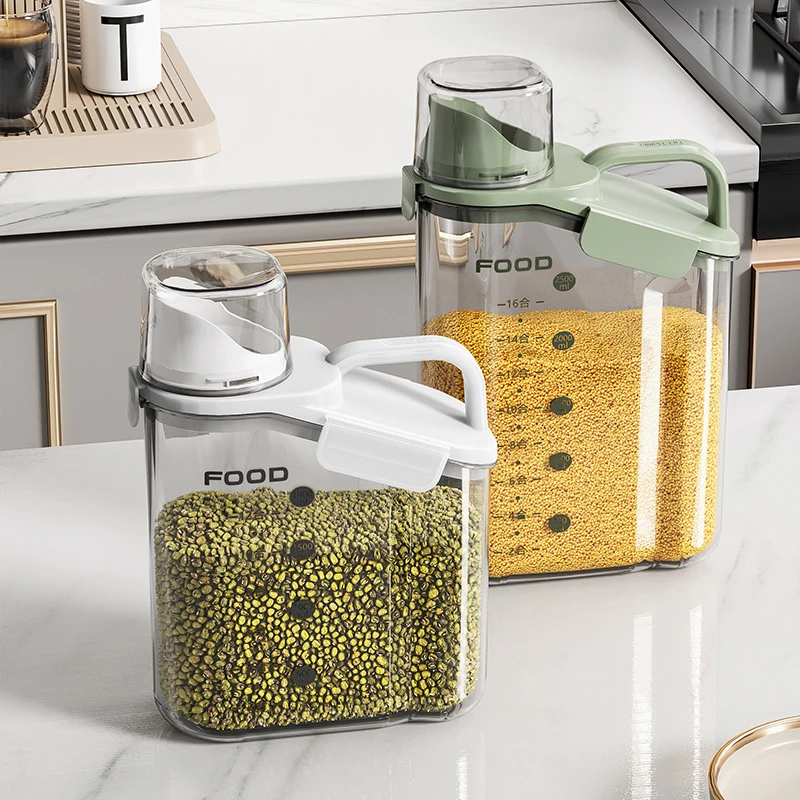 Large Capacity Cereal Rice Container With Handle Food Storage Containers for Kitchen Organization