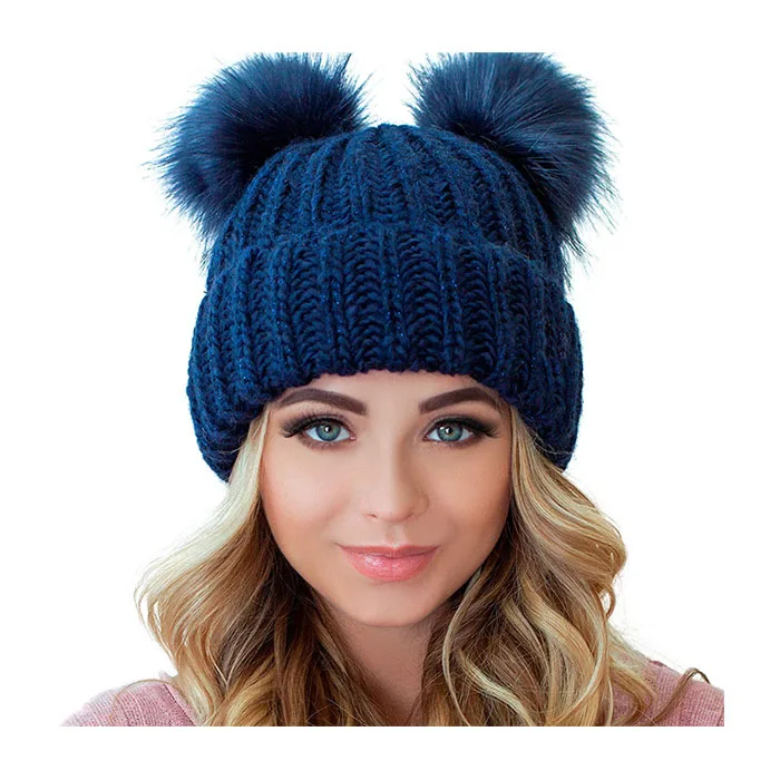 double pom pom beanie wholesale