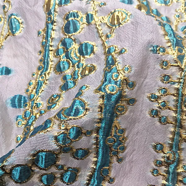 New Designed High Quality Metallic Fabrics Brocade Jacquard Organza Fabric for Decor