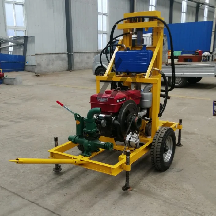 Дизельный двигатель Hongrun 22 л.с., 150 м, колесная буровая установка, буровая установка для бурения скважин