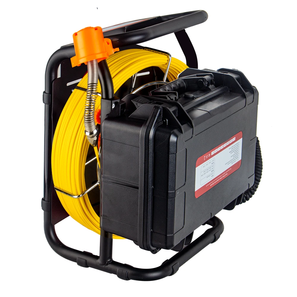 Sewer Pipe Inspection Camera 512Hz Sonde&Self-Leveling, Drian Endoscope 10.1-inch 1080P HD Touch Screen Meter Counter and DVR Video Recording