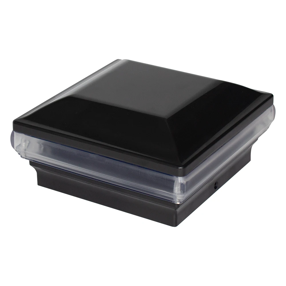 Low Voltage Post Cap Lights Black Outdoor Vinyl Fence Plastic Decorative  Landscape Electric 12V LED IP44 Waterproof 3000K Warm, image size:1000x1000