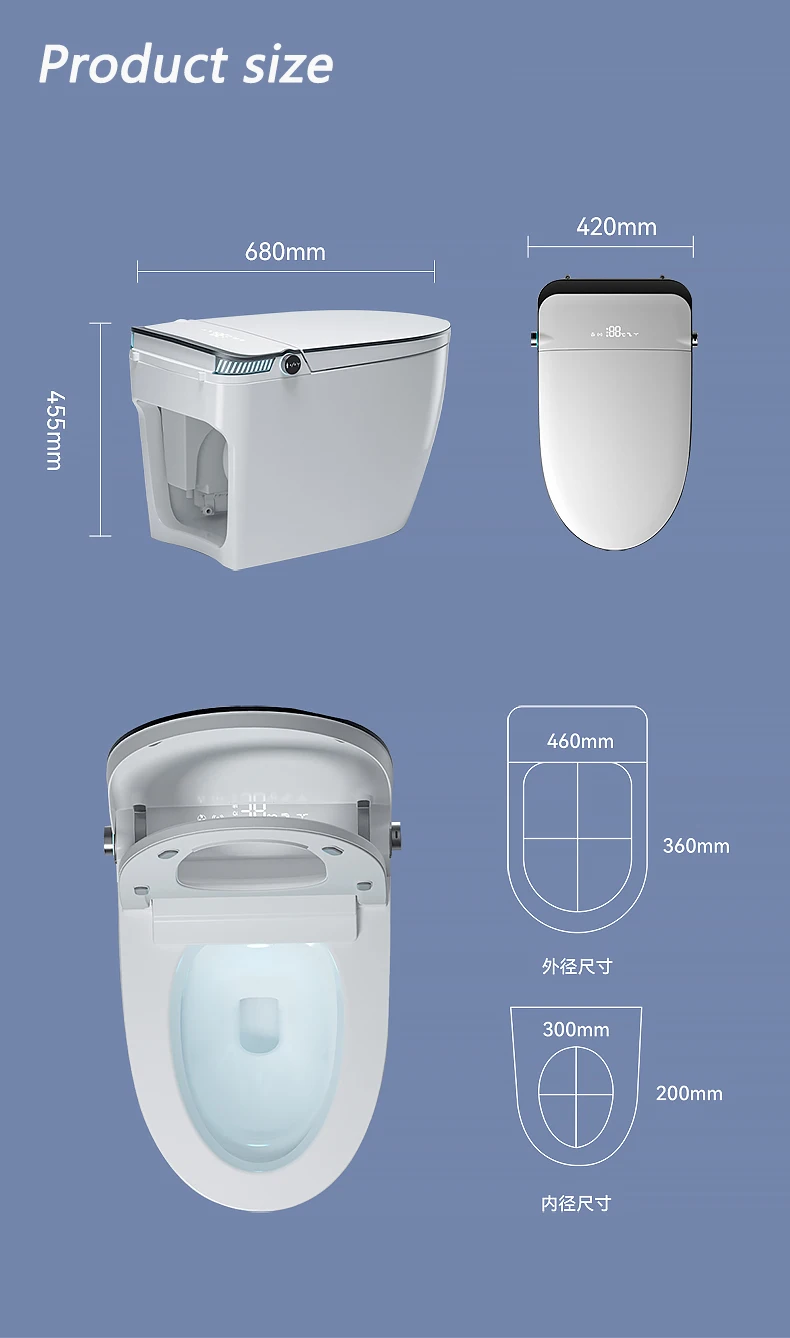 Floor mounted new design sanitary ware ceramic bathroom one piece wc automatic toilet smart commode supplier