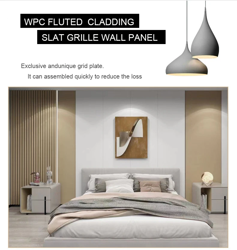 Bamboo Fiber Decorative Wood Panel for Interior Fluted PVC Grooved Wood ...