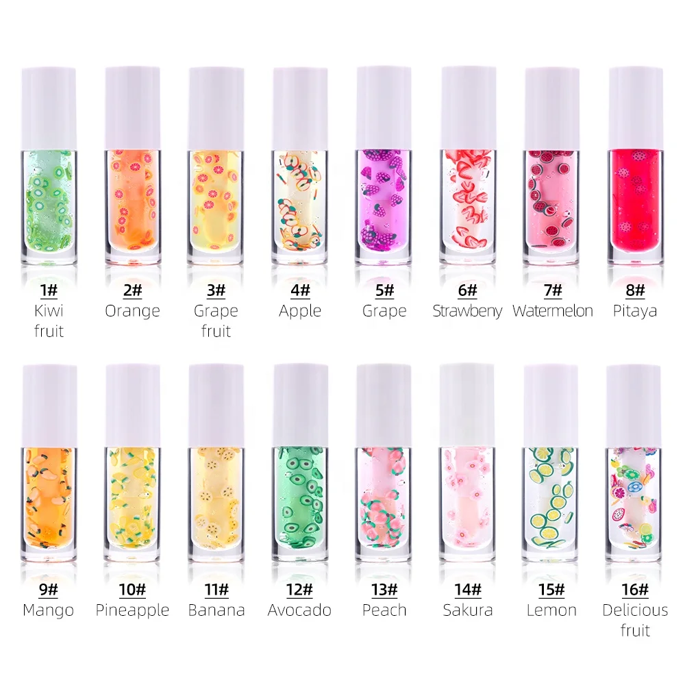 Customization Makeup Vendor Custom Logo Lip Care Vegan Moisturize Lip Gloss Nourishing Fruit Lip Oil