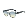 Montatura C9 grigio trasparente, lenti sfumate blu.