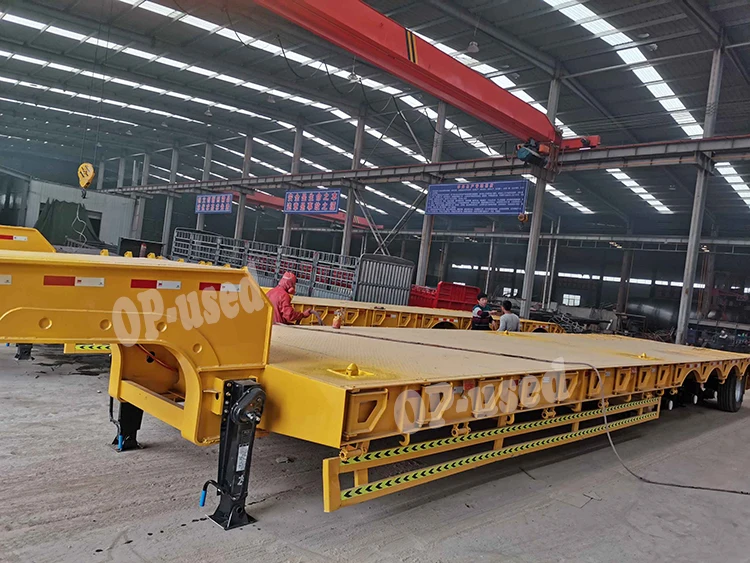 Removable Lowboy Semi Trailer Detachable Gooseneck 4axles 3 Axle Low