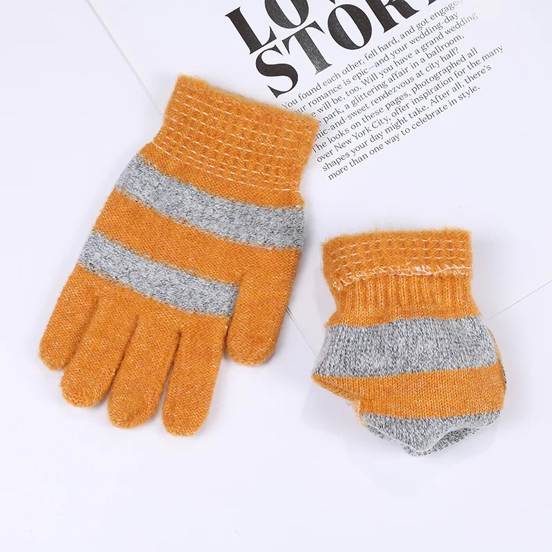 Зимние волшебные перчатки для женщин и мужчин, теплые эластичные вязаные шерстяные варежки с декоративным узором, акриловые перчатки
