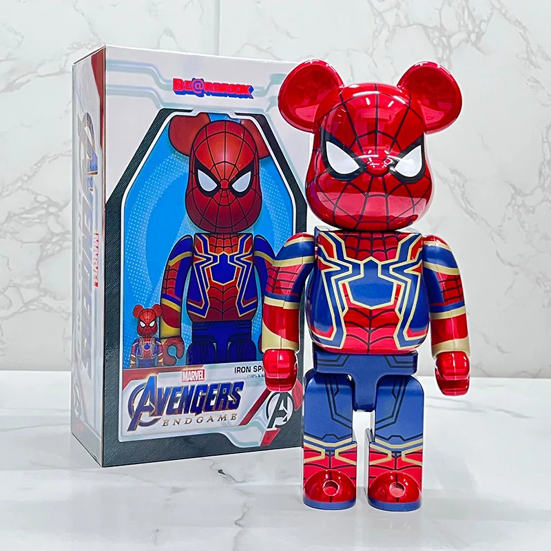 Bearbrick 400% 28cm Spiderman Action Figures for Home Decor