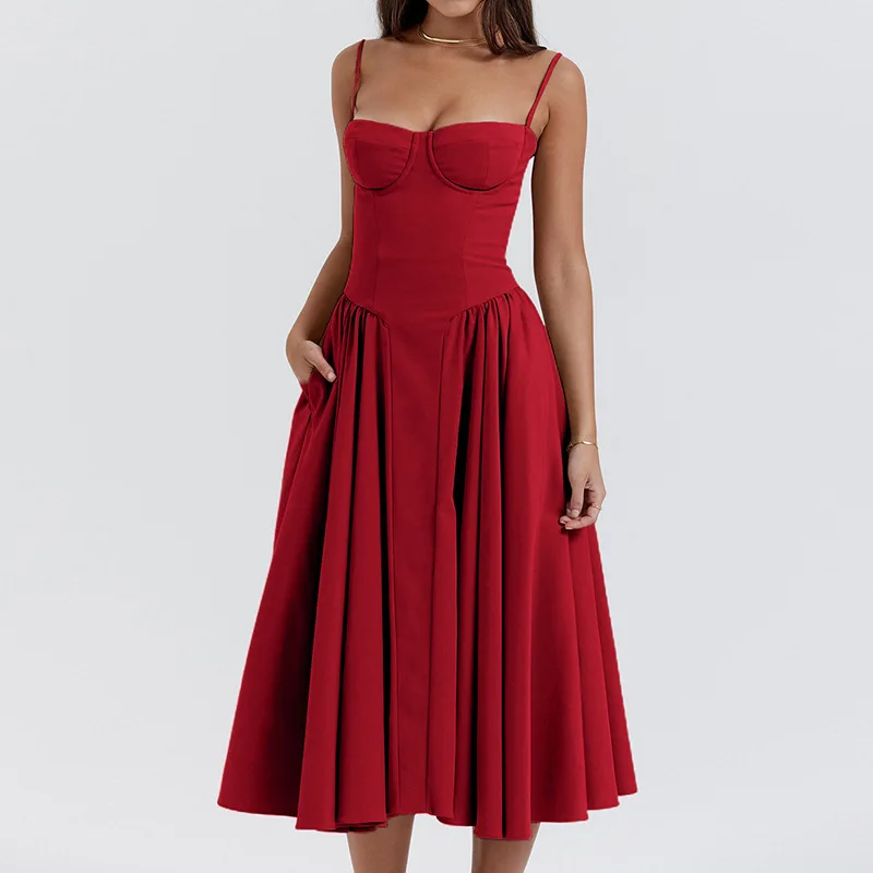 corset dress long flowy Dressime Strapless Corset A-Line Tiered Long Prom Dress with Slit – dressime main image 0
