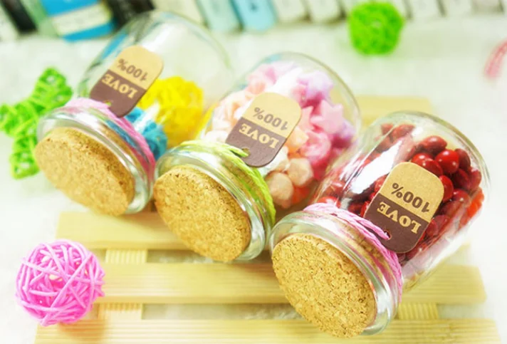Wholesale 50ml 100ml 150ml 200ml Mini Yogurt 7 oz Wooden Spoon of clear Pudding Jar Glass Yogurt Jar With Cork Lids