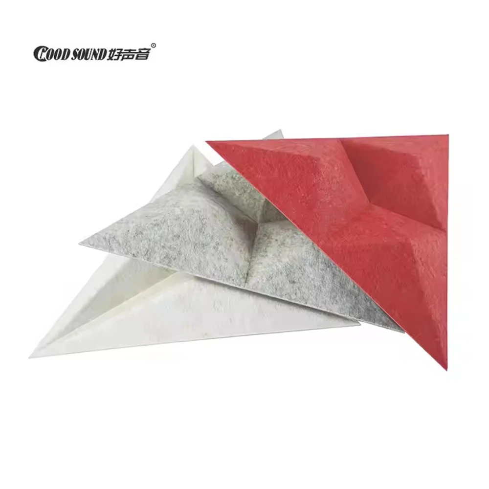 GoodSound 100% Polyester Fiber Triangles Acustic Board Cinema Acoustic System 9mm 3D Sound Proof Material Wall Panels