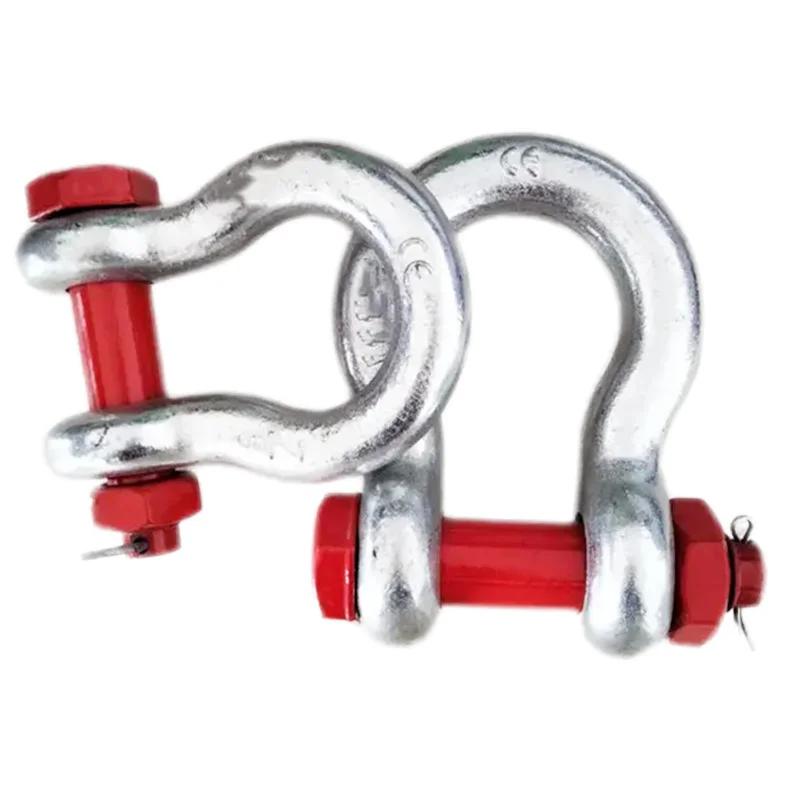 WLL 2T-200T US Large Bow Shackle G2130 G2150 Steel Tow Shackle Lifting Galvanized Surface Marine Hardware Industrial