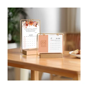 Fast Delivery Christians Table Calendar Bible Scripture Print Reusable Wooden Base Creations Flip Ring Binder Desktop Calendars