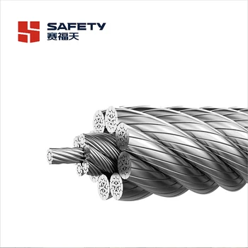 8X19W Iwrc 6.5mm 1770MPa Preformed Prestretched Elevator Wire Rope Steel Cable Mbf=31.5 Kn