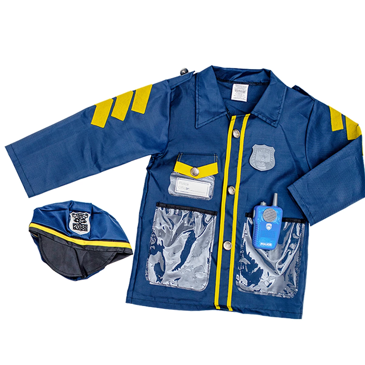 Костюм Полицейского для ролевых игр для детей, костюм полиции, нарядная игрушка, 7 шт., с аксессуарами и моющейся одеждой