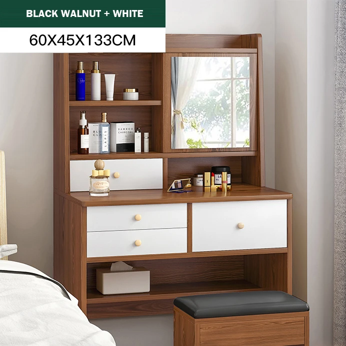 Четыре ящика-деревянный туалетный столик шкаф для хранения с зеркалом и стулом для гостиной, мебель для спальни