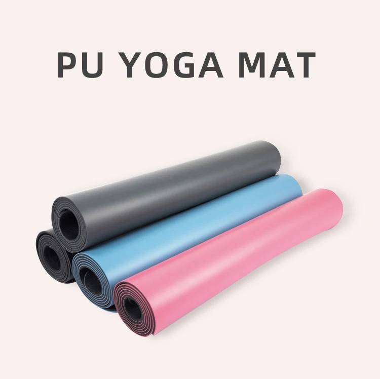 4mm Custom Print Design Anti Slip Natural Rubber And  Pu Yoga Mat