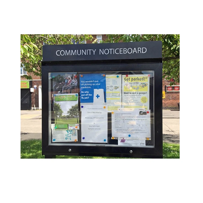 Custom Aluminum Digital Notice Board Outdoor Advertising Display Bulletin Board