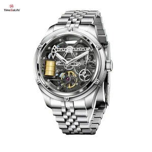 ODM Business Formal Wear Arab Analog Watch Luxury Brand Oil Well Design Automatic Skeleton Mechanical Watch for Men's