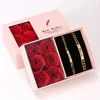 One pair of bracelets (gold) + pink gift box