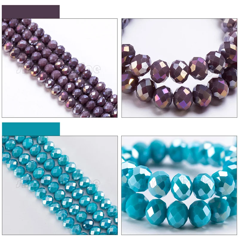 Factory Price 8MM Colorful Round Glass Crystal Rondelle Beads Wholesale factory