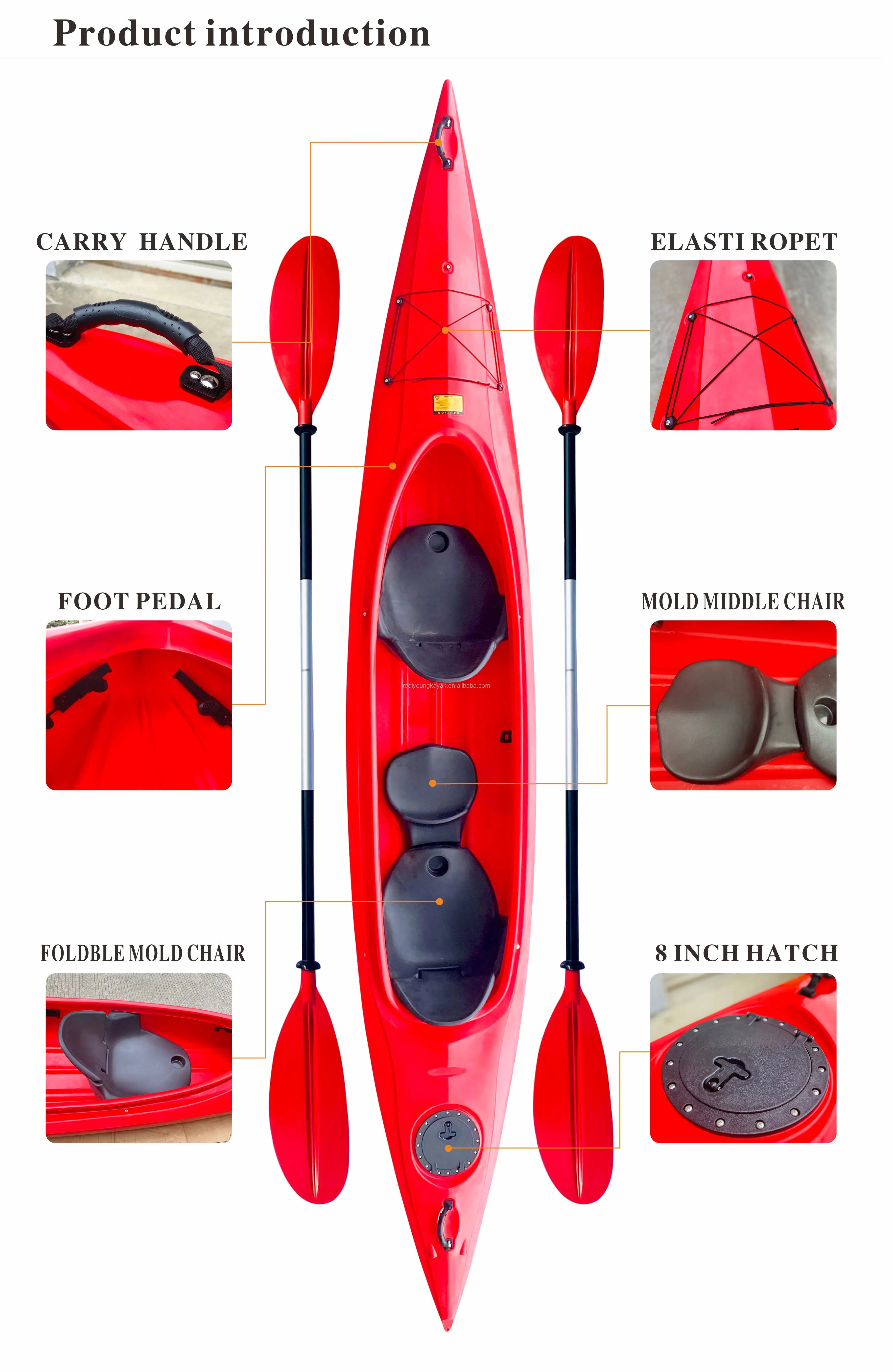 Touring 2 Person Fisher Sail Pedal Fishing Double Sea Kayak Sea Sit On