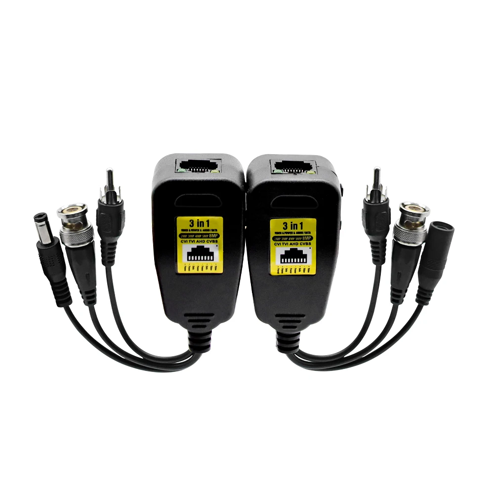 Grosir 3-in-1 AHD CVI TVI HD Video Power dan Audio Balun 8MP BNC RJ45  konverter CCTV Video Balun untuk sistem kamera