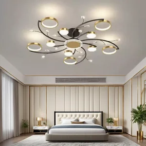 JACKSUN Creative Luxury LED Ceiling Lamp for Living Room Bedroom Dining Room Study Modern Nordic Simple Design Iron Chandelier