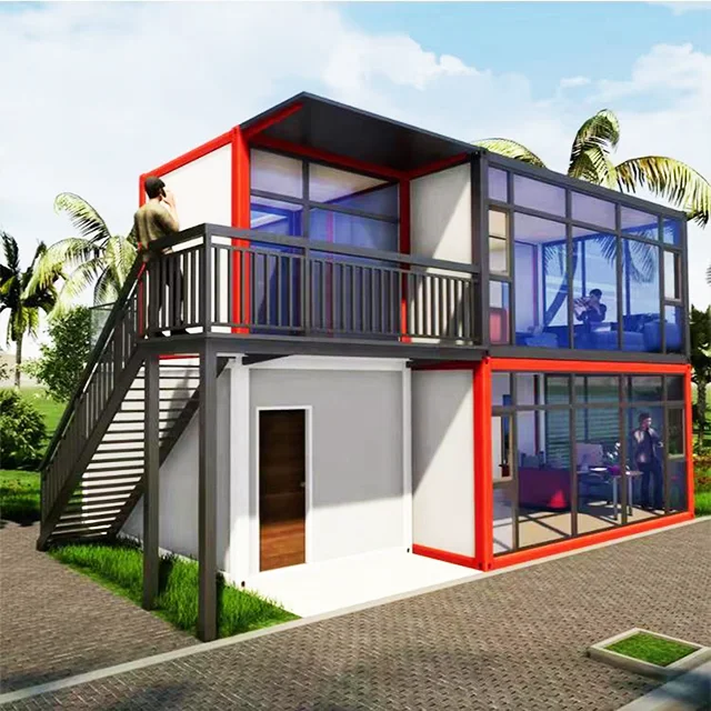 20ft 40ft พับได้ บ้านสำเร็จรูปแบบแผ่นเรียบ ราคาโรงงานเก็บสินค้า อาคารสำนักงานคอนเทนเนอร์จัดส่ง บ้านคอนเทนเนอร์ขยายได้