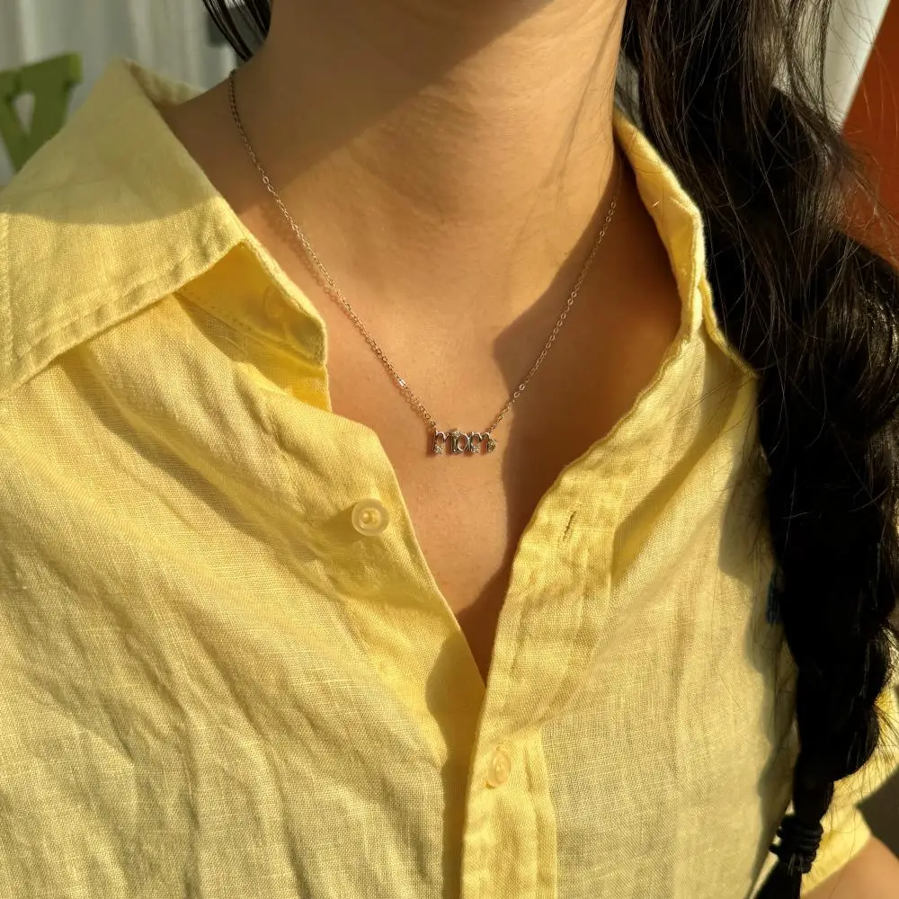 KAKODIY Mother's Day Jewelry for Women 925 Sterling Silver Gold Plated 15mm Wide Letter Pendant Necklace detail 5