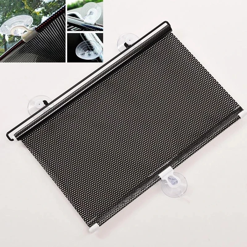 Praktische versenkbare Auto Sonnenschutz Visier Heckscheibe Windschutz  scheibe Rollo Auto Sonnenschutz Schild mit Saugnapf 125x40cm
