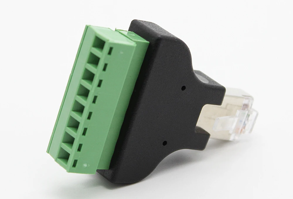 RJ45 to Screw Terminal Block 8P Connector Ethernet RJ45 Male to 8 Pin ...