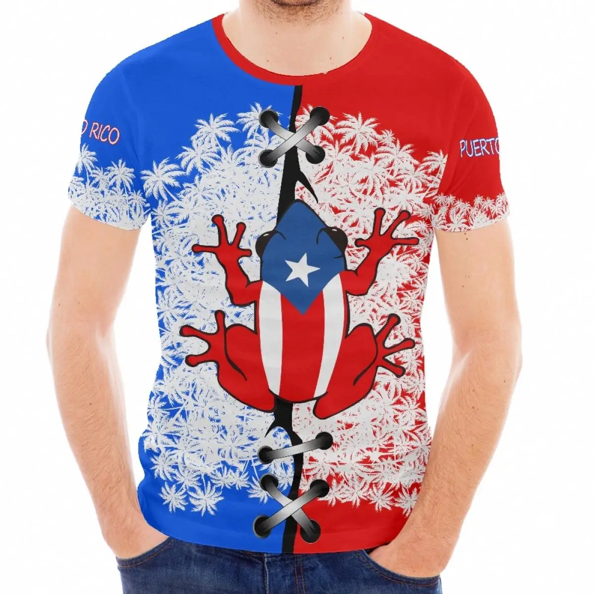 Short Sleeve Shirt Collar Breathable Men's Puerto Rico Oversized Casual  Fitness Custom Clothing High Quality Print on Demand