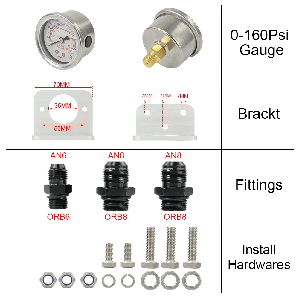 Clean Injection Billet Adjustable Fuel Pressure Regulator – EFI Boost Ready, 8AN/6AN Ports