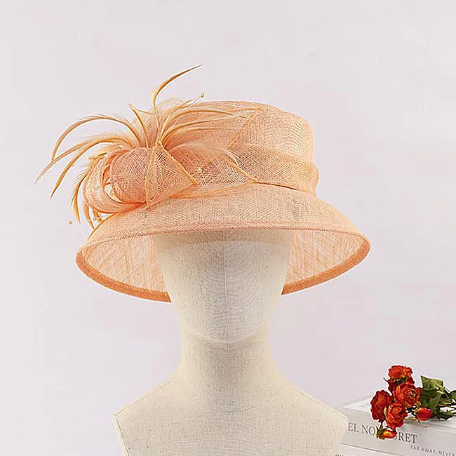 Sinamay Tea Hat With Adjustable Band Amazon.com: VhoMes Classic Sinamay Fascinator Hats for Women  main image 2