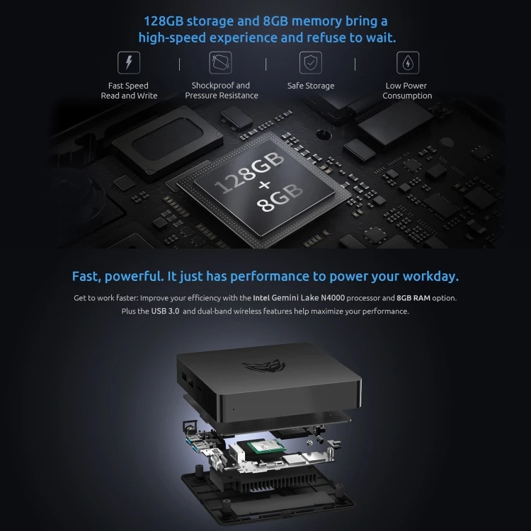 BMAX B1 Pro ミニPC 8GB DDR4 128GB SSD Professional Mini PC B1 Pro for Business/Gaming - Buy B1 Pro
