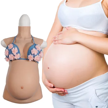 Eta Realistic Fake Boobs 4/6/9 Months Giant Fake pregnancy Belly Mold Crossdresser Silicone Artificial Belly Fake Pregnant Belly
