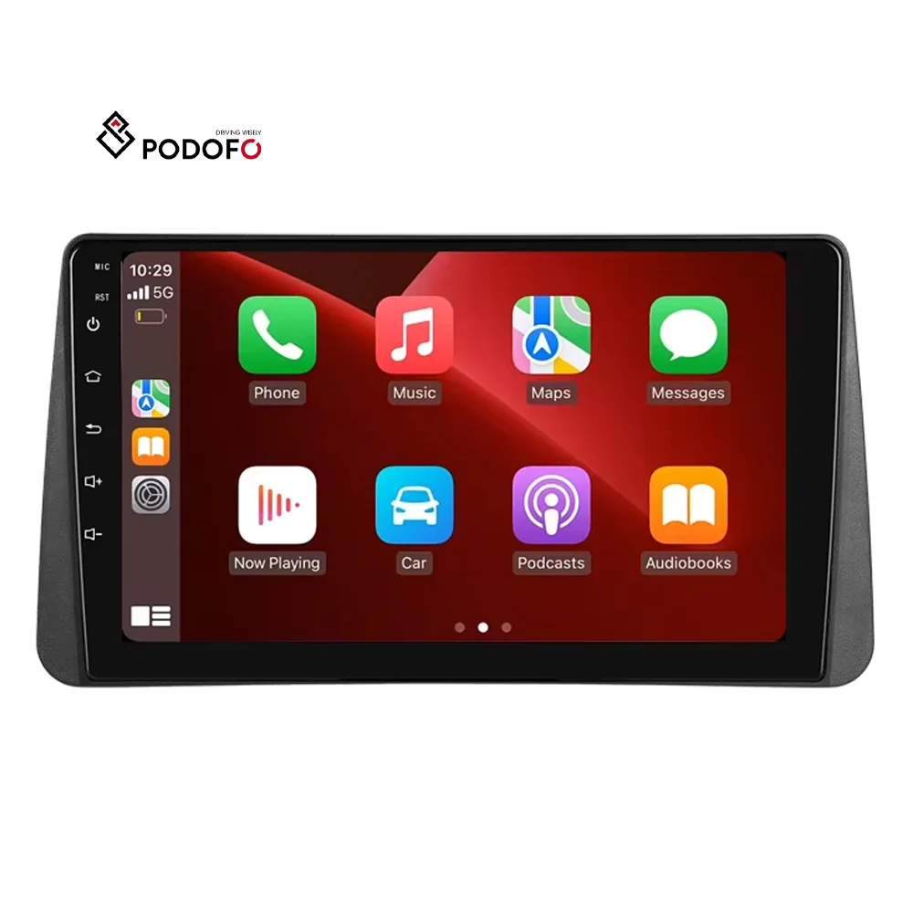 Podofo 2 64G car radio for FIAT DOBLO 2010-2015/COMBO 2011-2018 with wireless screen Apple Carplay Android Auto Bluetooth, Player with GPS/WiFi/ RDS/FM/SWC/USB AHD Rear Camera MIC