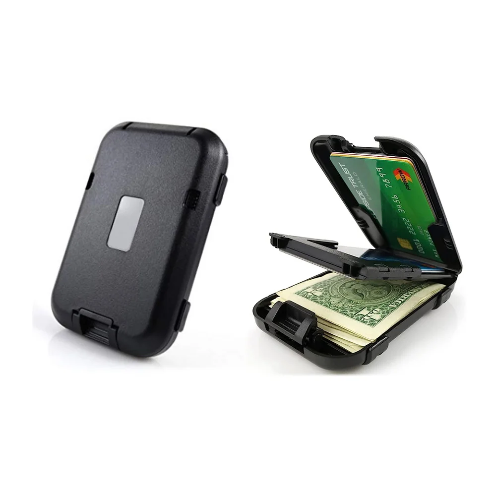Multifunctional Plastic Removable Money Clip RFID Blocking Credit Cards Wallet Protector Black Cards Holder for Men Women