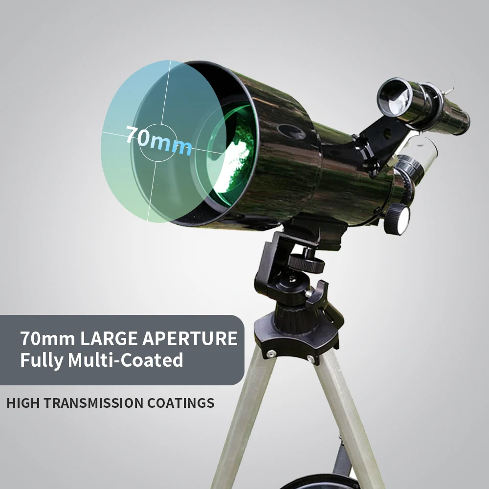 High End Telescope 70mm Aperture 400mm AZ Mount Astronomical