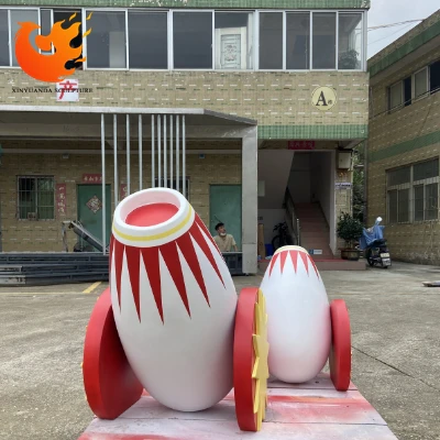 Изготовленная на заказ Высококачественная статуя из смолы Стекловолоконная артиллерийская скульптура для развлекательных случаев использования проекта