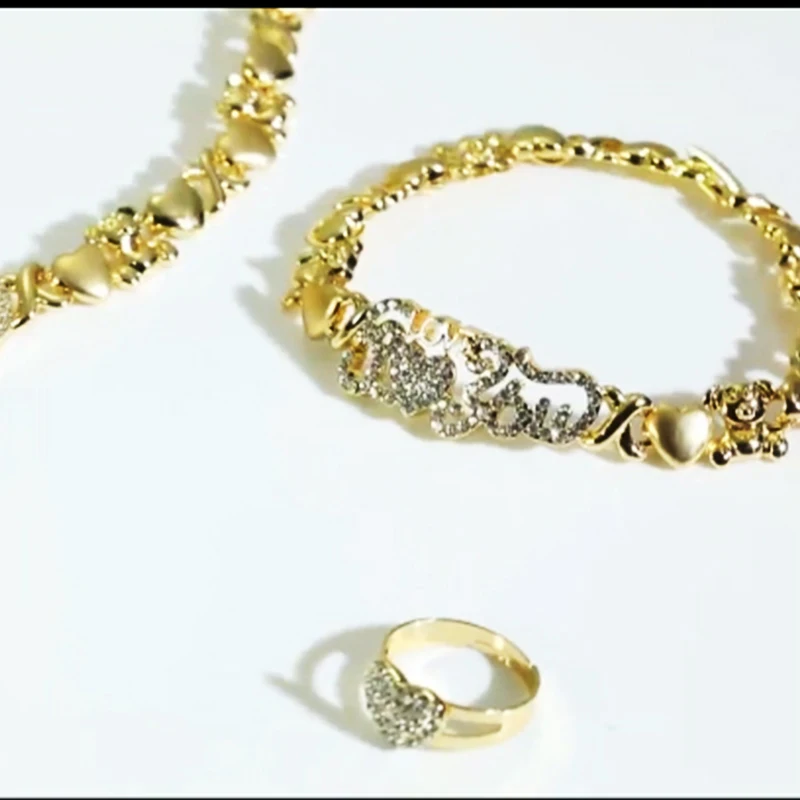 Fashion 24K Gold Plated Butterfly Jewelry Set Wedding Jewelry Set