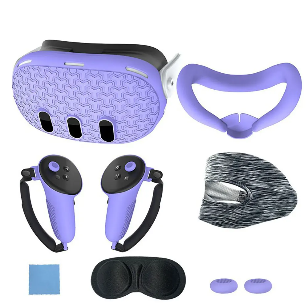 Vr Case For Meta Quest 3 Accessories Video Gaming Silicone Cover Mask Grip 7 Pieces Set Soft Protective factory