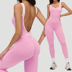 ODM Color Blocking Fitness Yoga Clothes Set High Strength Workout Wear Women Gym One Piece Yoga Sports Jumpsuit