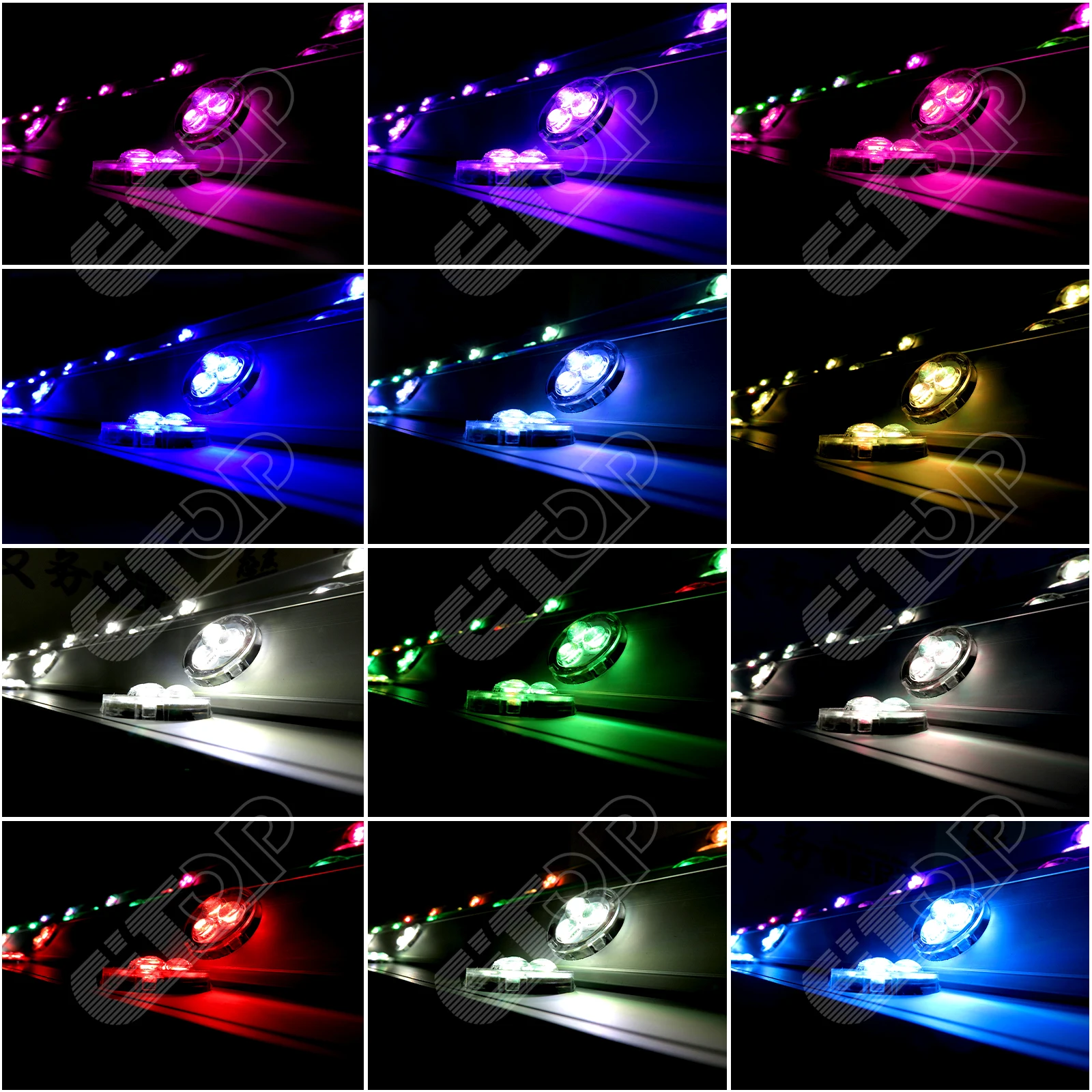 Etop Permanent Christmas Track Lights 30mm RGBW 12V 3500K LED IP68 Outdoor Waterproof Plastic Building Point Light