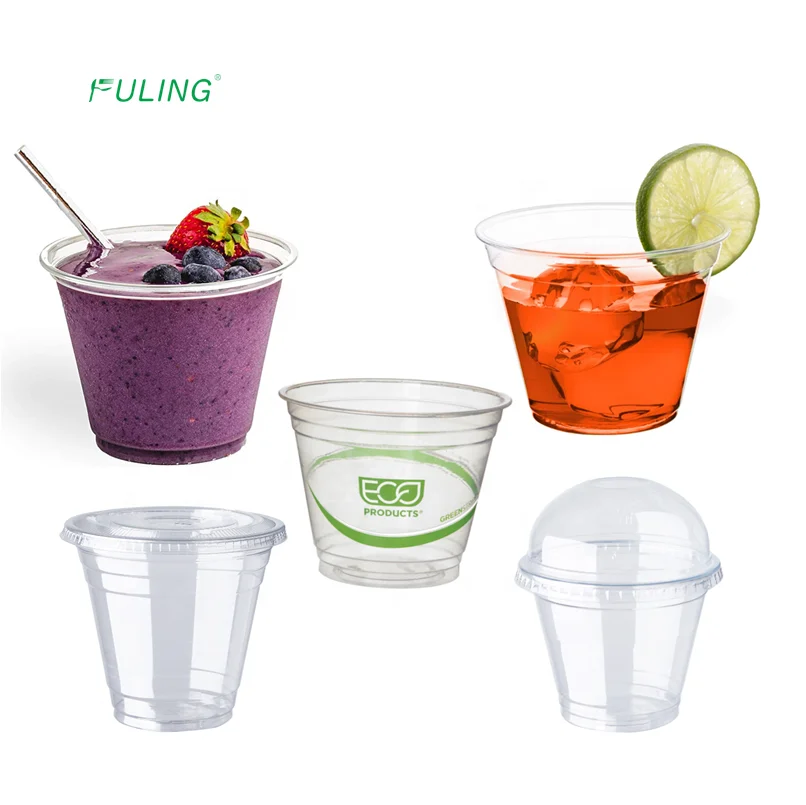 Factory Price Printing logo Recyclable Cold Drinking 32 oz Disposable Milkshaker Transparent Plastic Cups with Lid